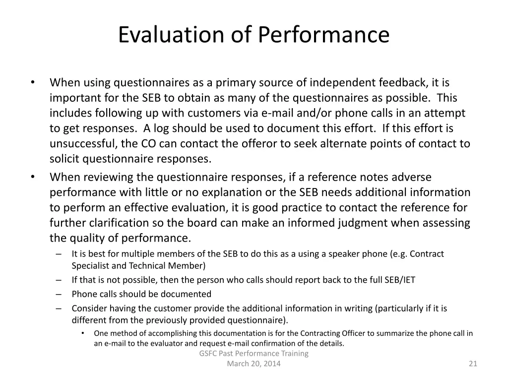 evaluation of performance 1