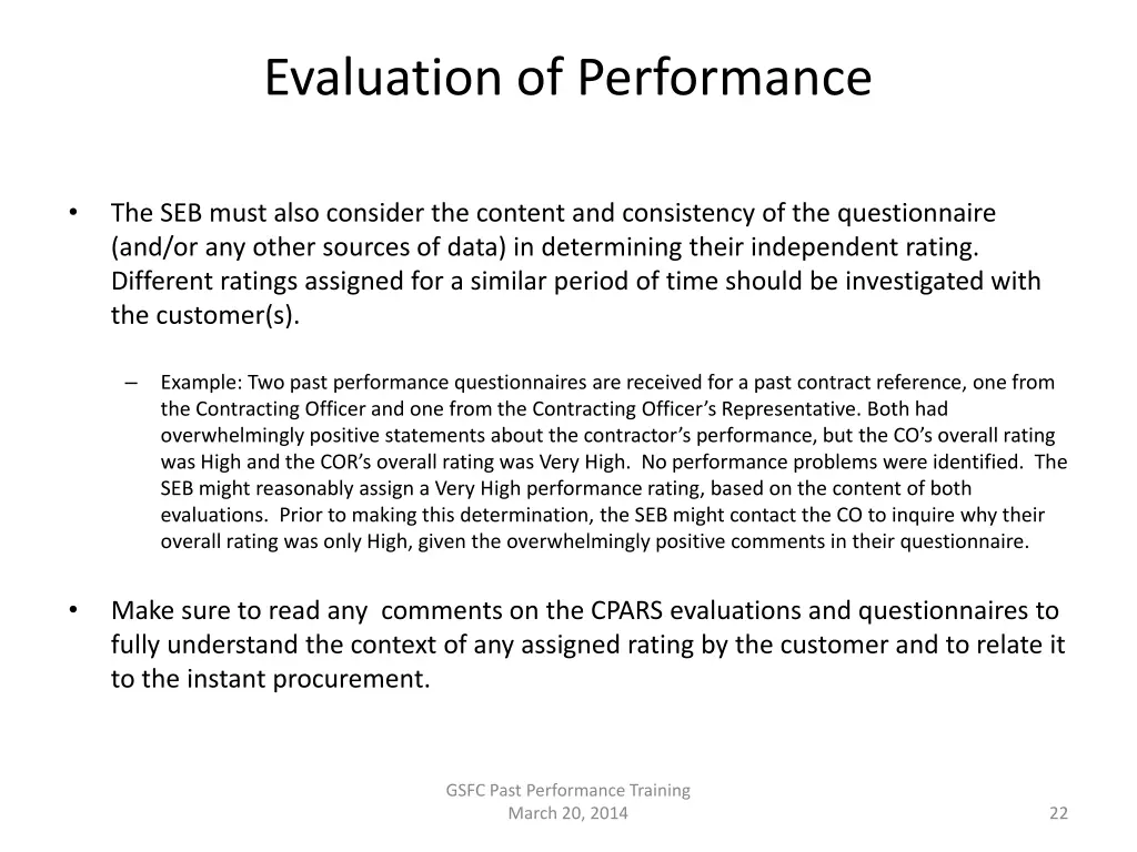 evaluation of performance 2