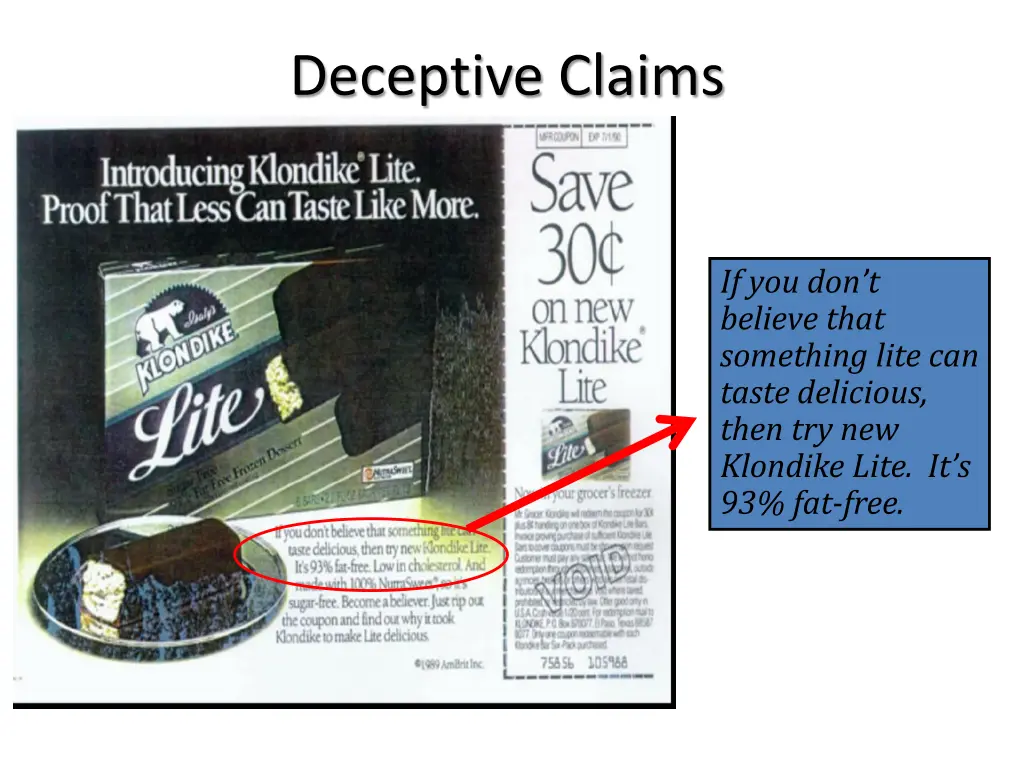 deceptive claims