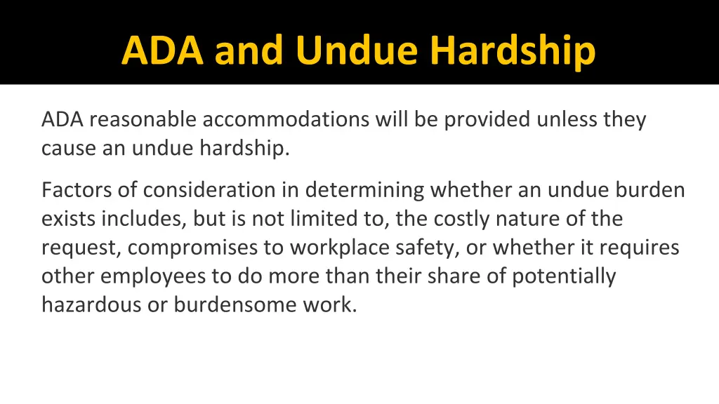 ada and undue hardship