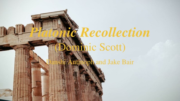 platonic recollection dominic scott