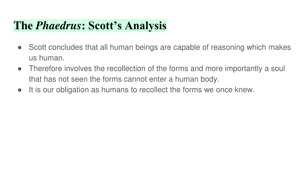 the phaedrus scott s analysis