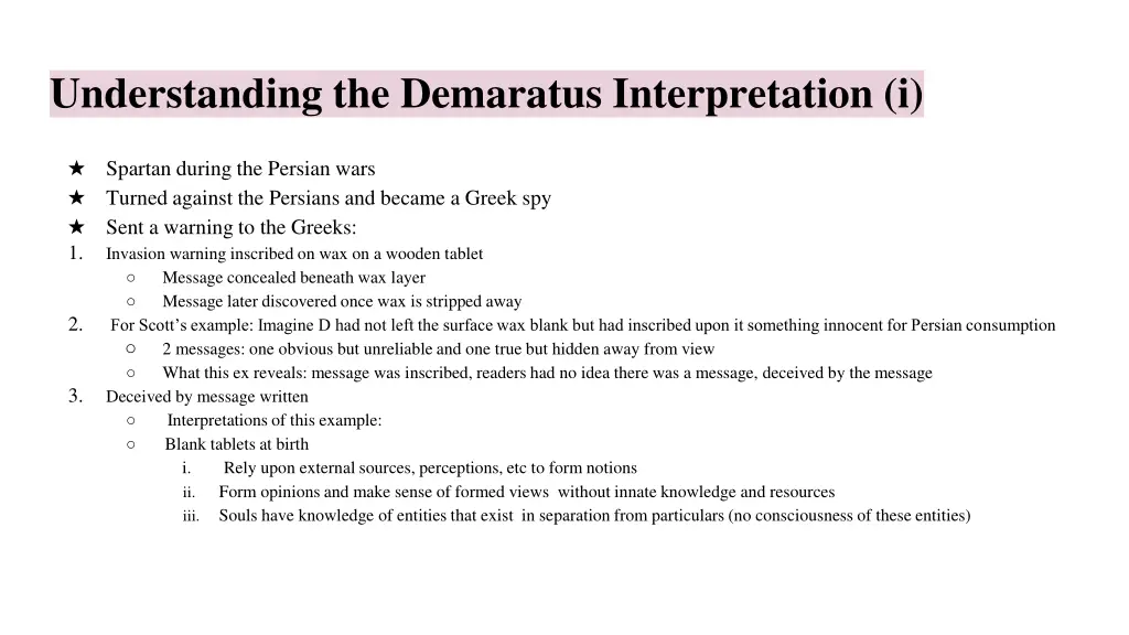 understanding the demaratus interpretation i