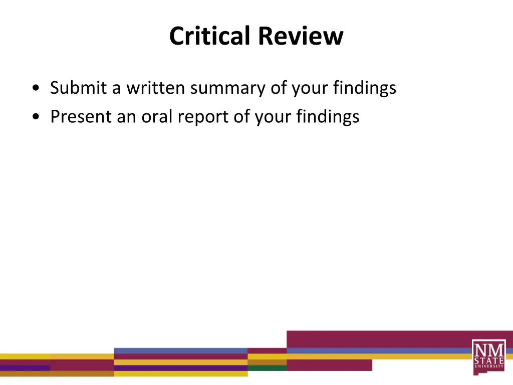 critical review 2