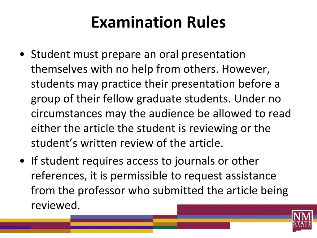 examination rules 1