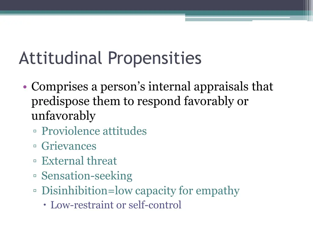 attitudinal propensities