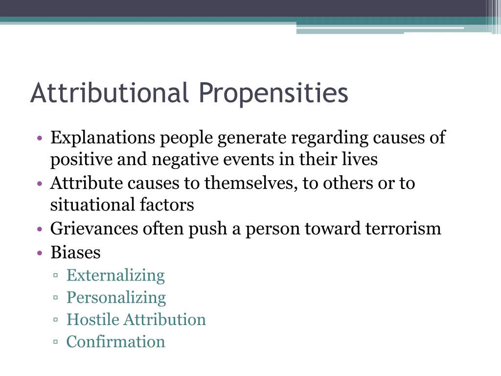 attributional propensities