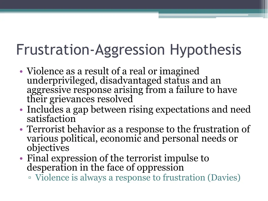 frustration aggression hypothesis