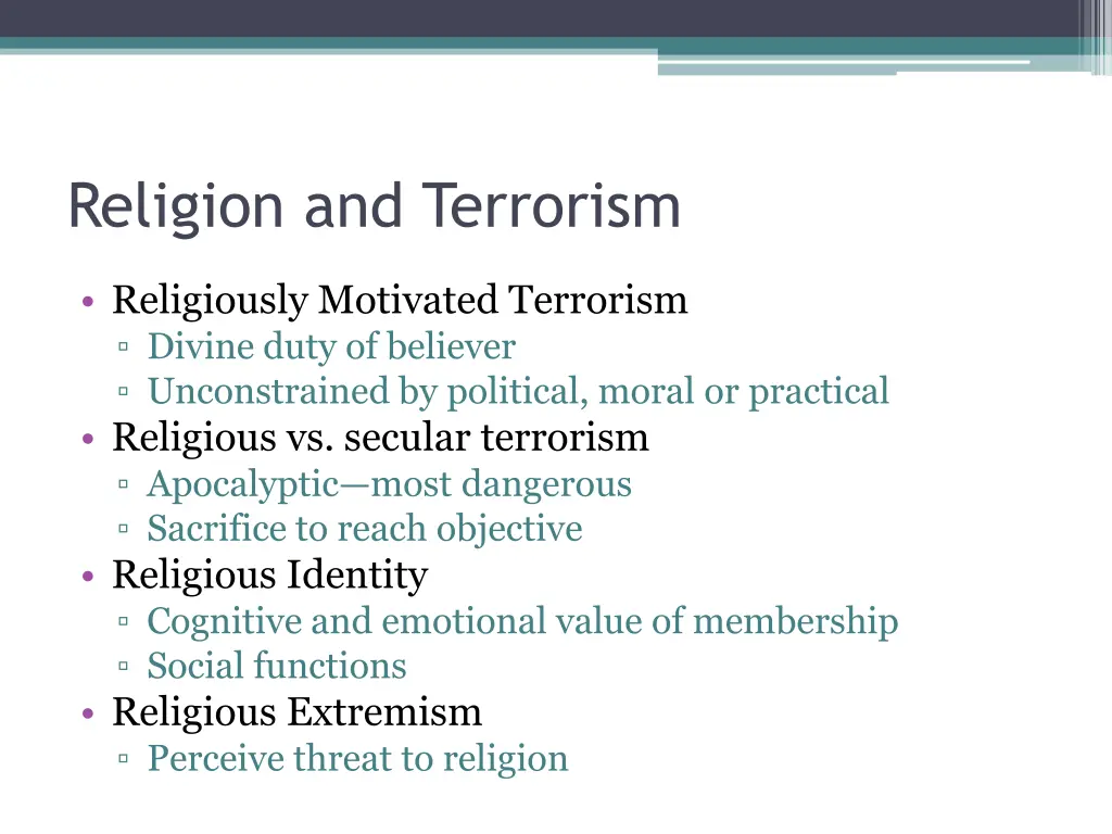 religion and terrorism 1