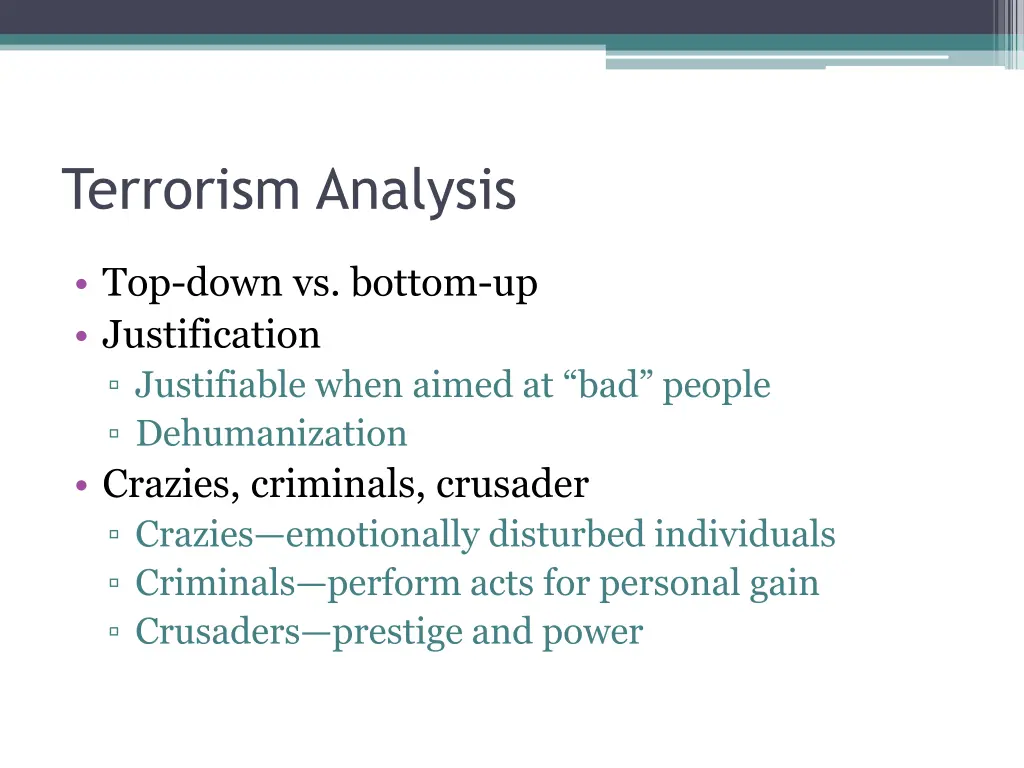 terrorism analysis