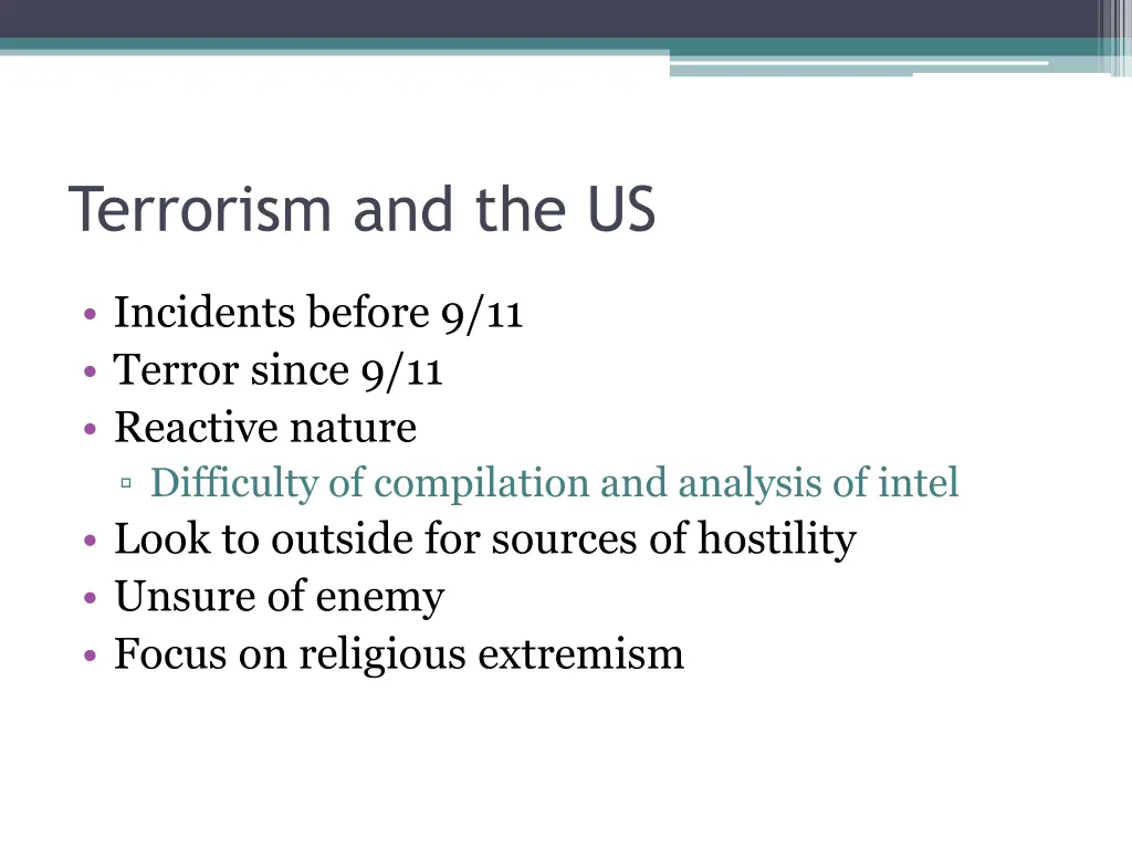 terrorism and the us