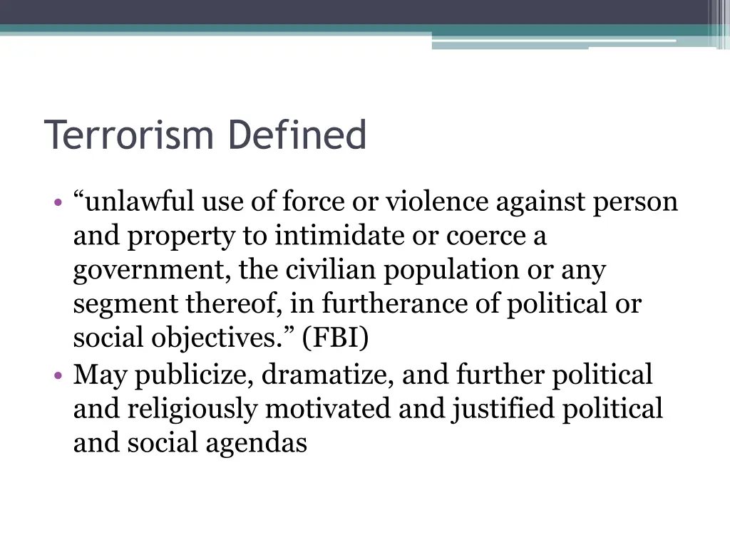 terrorism defined