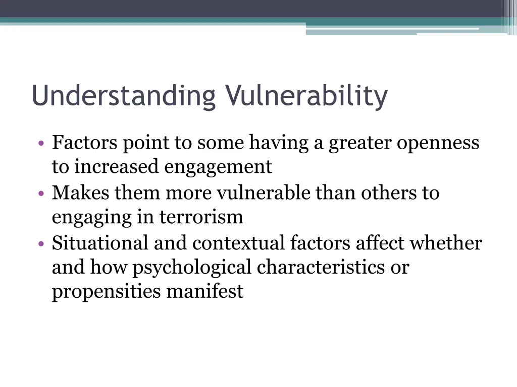 understanding vulnerability