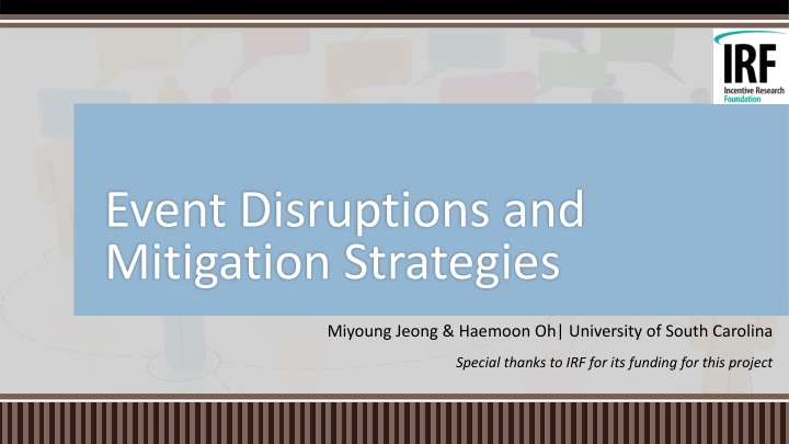 event disruptions and mitigation strategies