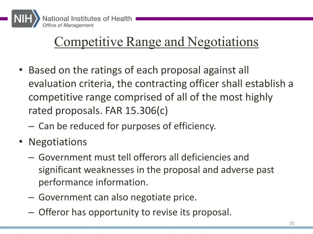 competitive range and negotiations