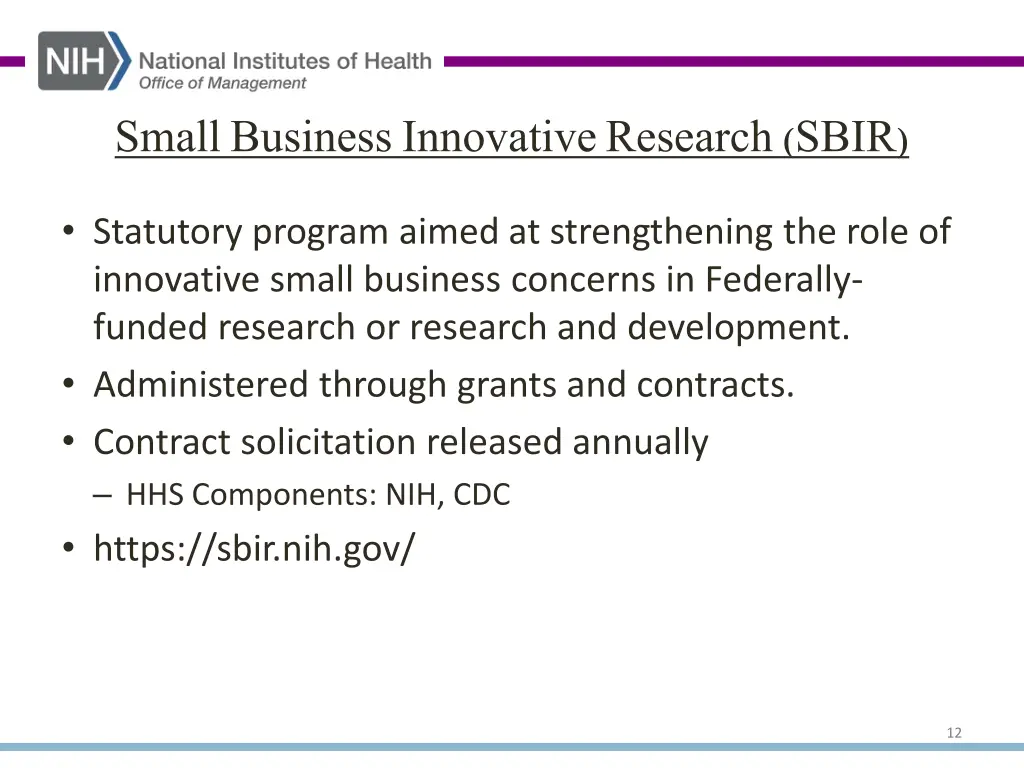 small business innovative research sbir