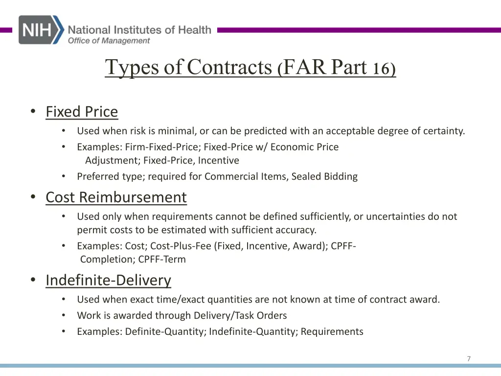 types of contracts far part 16