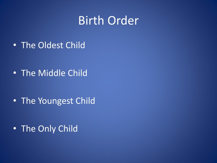 birth order