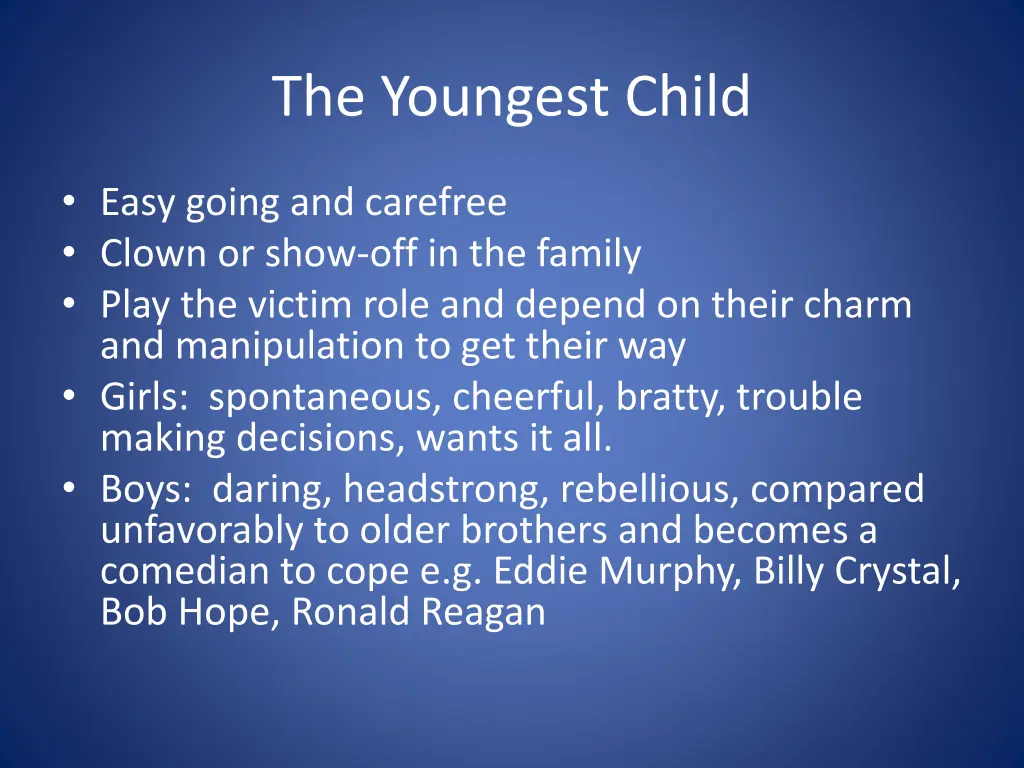 the youngest child