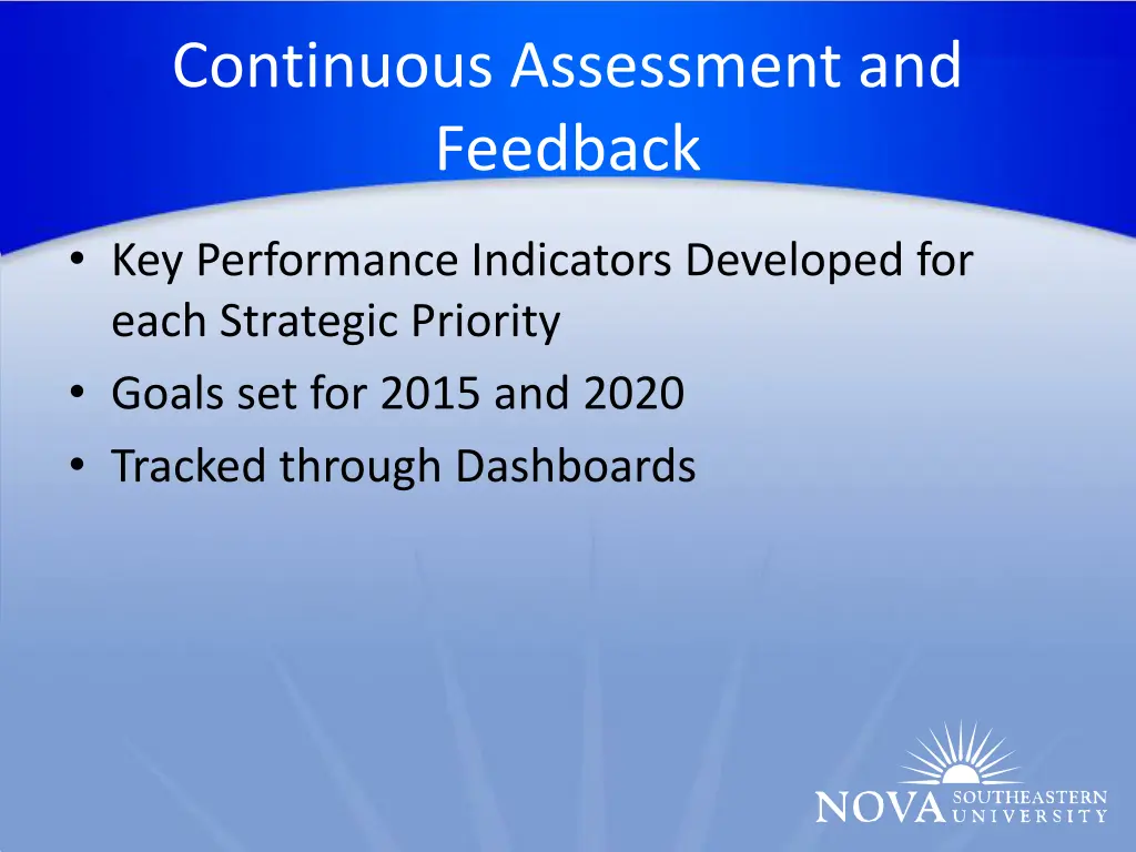 continuous assessment and feedback