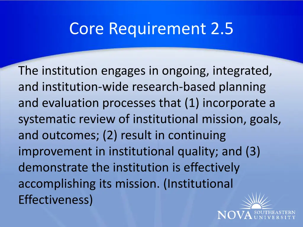 core requirement 2 5