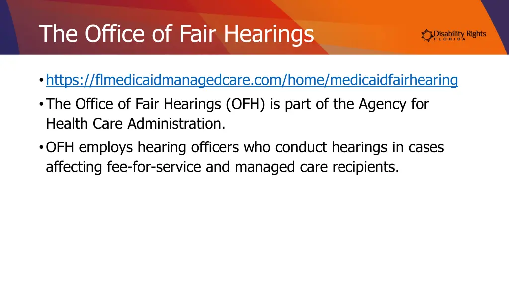 the office of fair hearings