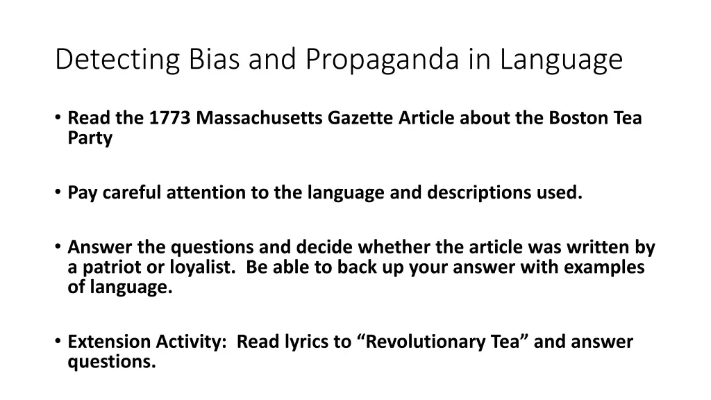 detecting bias and propaganda in language