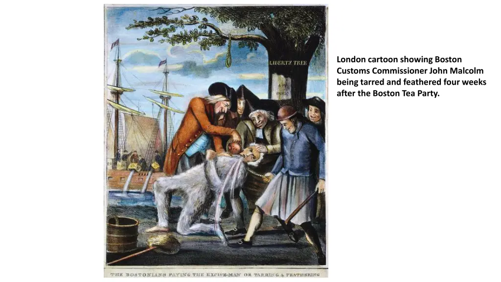 london cartoon showing boston customs