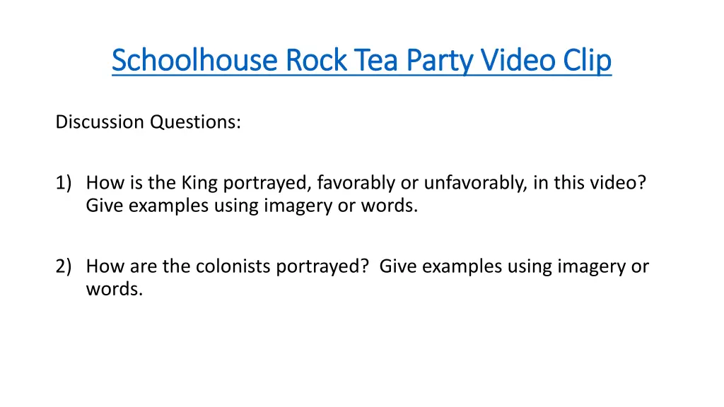 schoolhouse rock tea party video clip schoolhouse