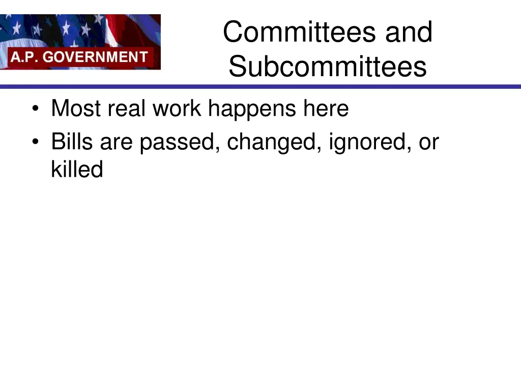 committees and subcommittees