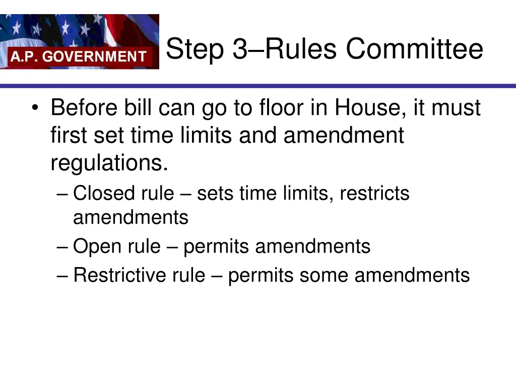 step 3 rules committee