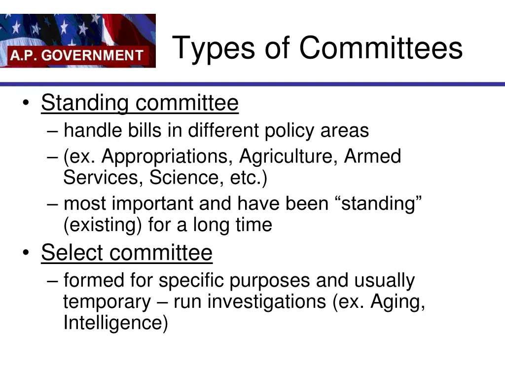 types of committees