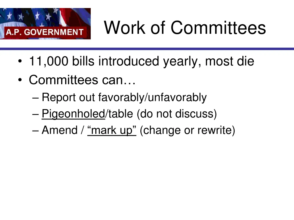 work of committees