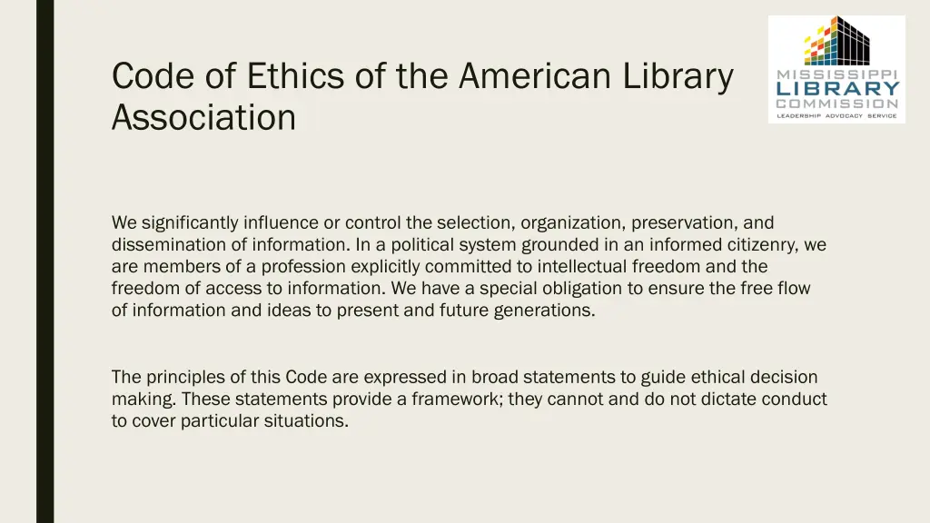 code of ethics of the american library association