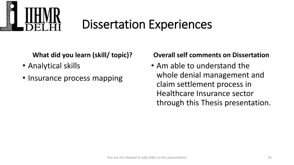 dissertation experiences dissertation experiences