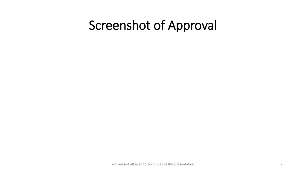 screenshot of approval screenshot of approval