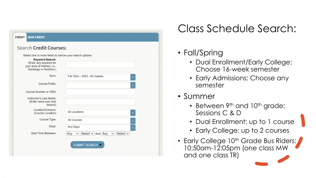 class schedule search