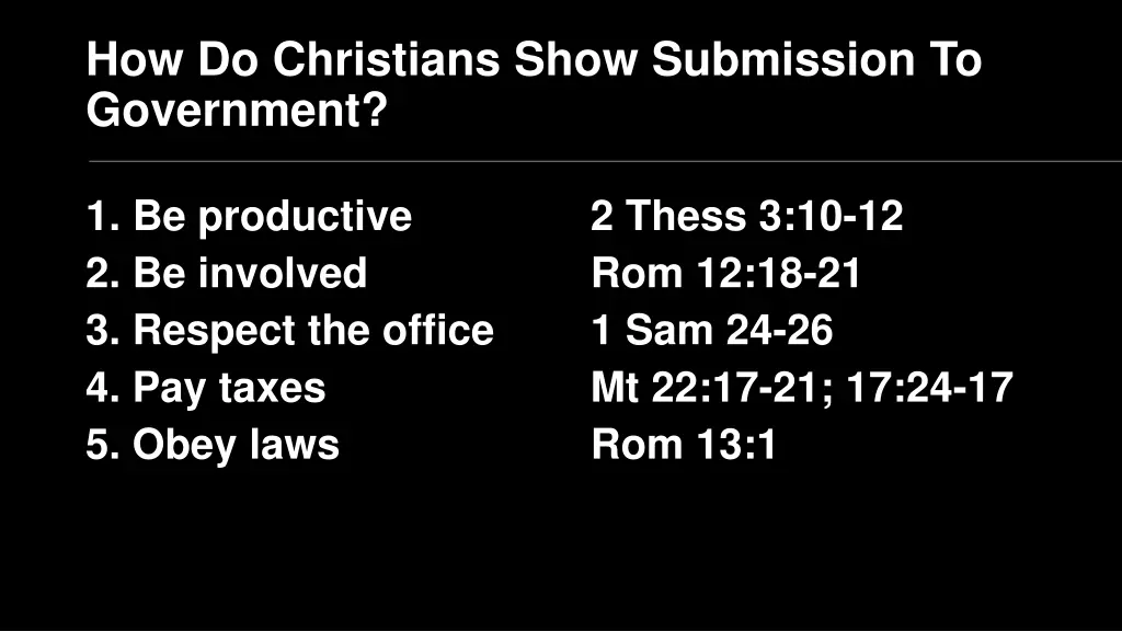 how do christians show submission to government 1