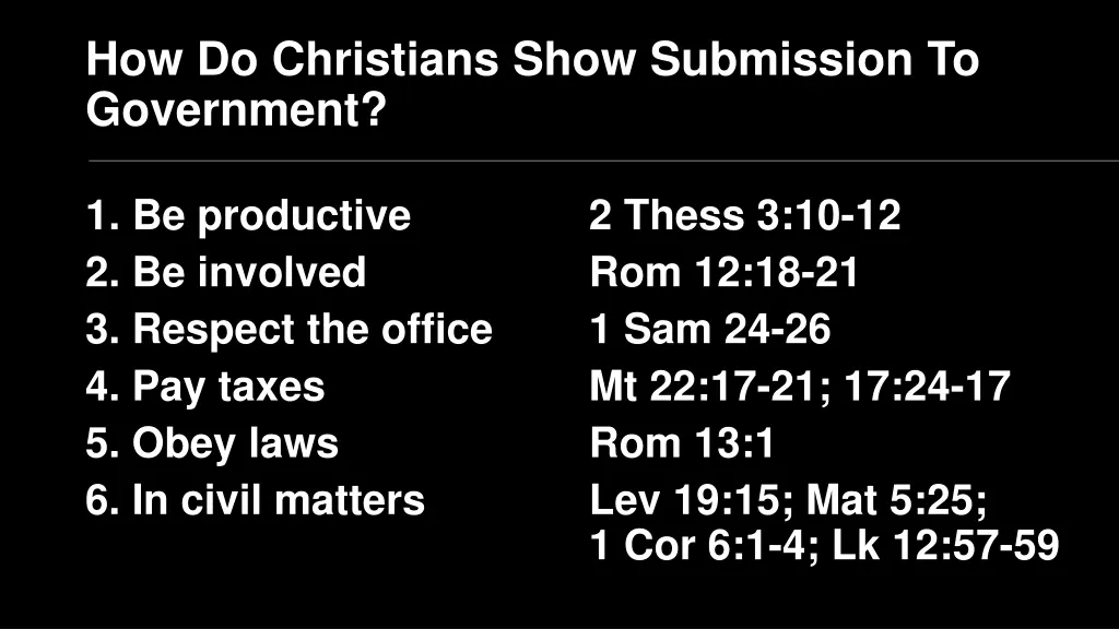 how do christians show submission to government 2