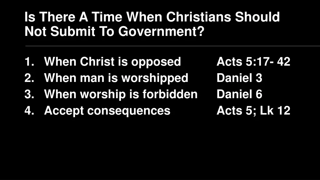 is there a time when christians should not submit