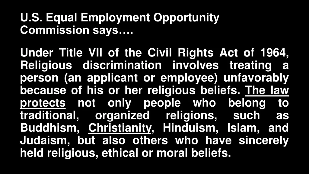 u s equal employment opportunity commission says