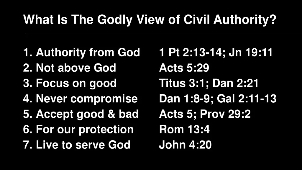 what is the godly view of civil authority