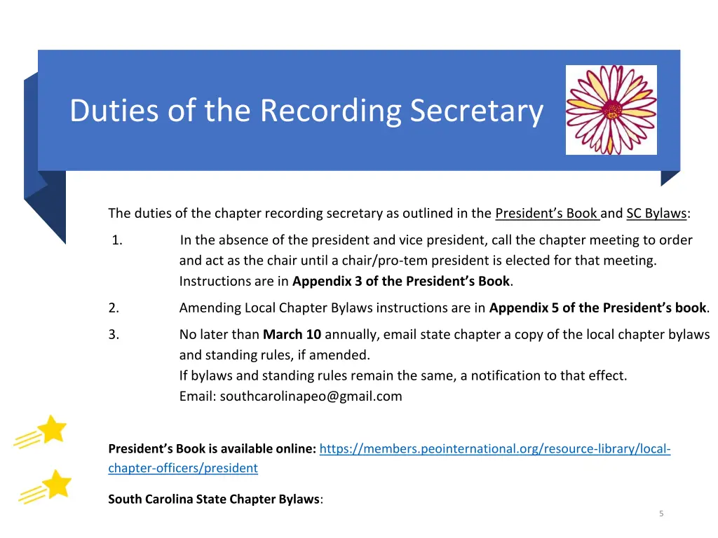 duties of the recording secretary 1