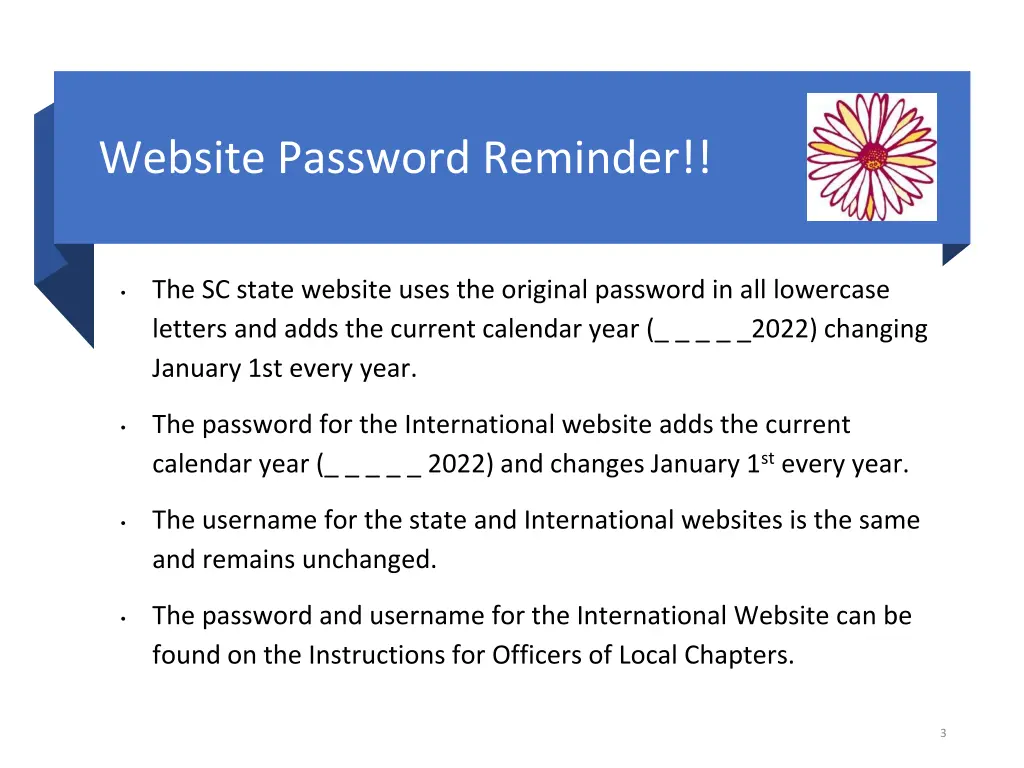 website password reminder