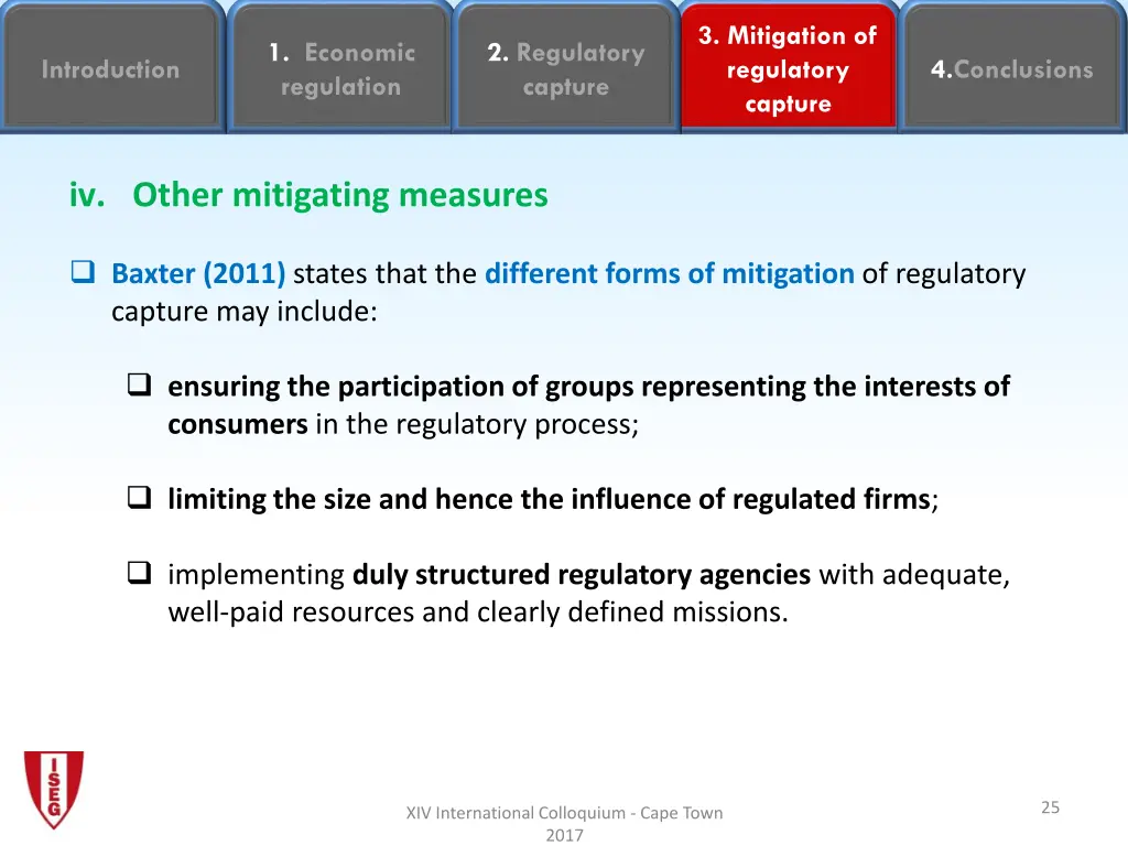 3 mitigation of regulatory capture 23