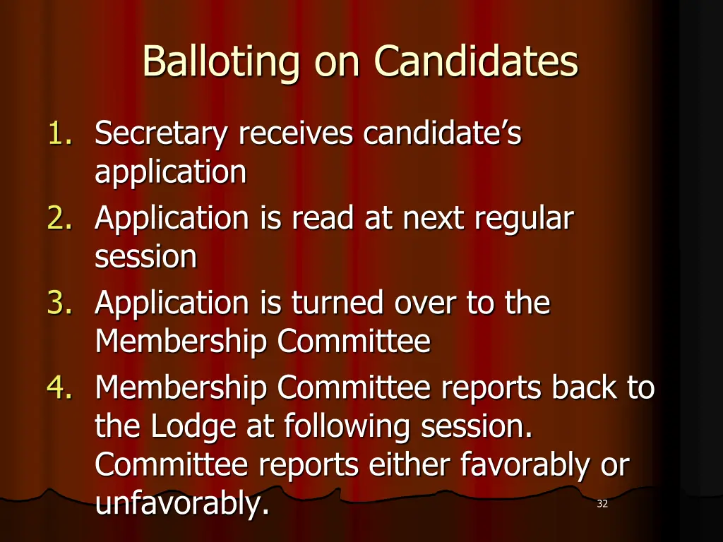 balloting on candidates