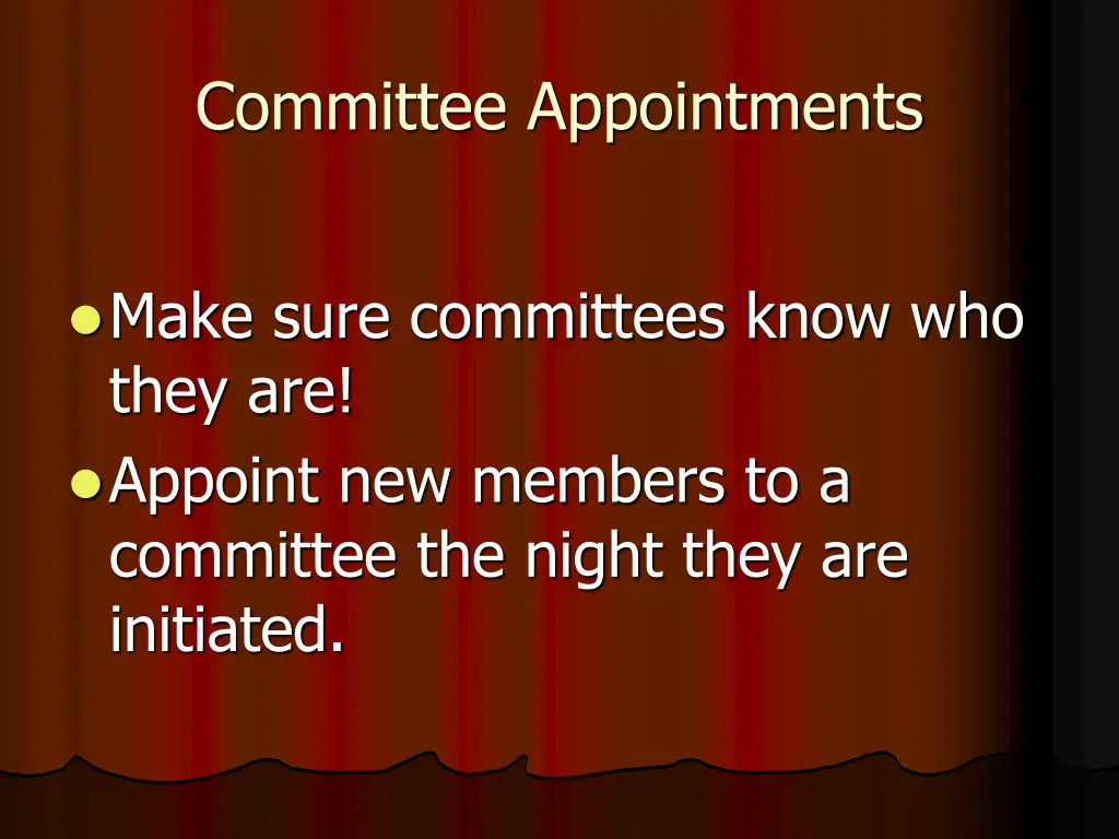 committee appointments