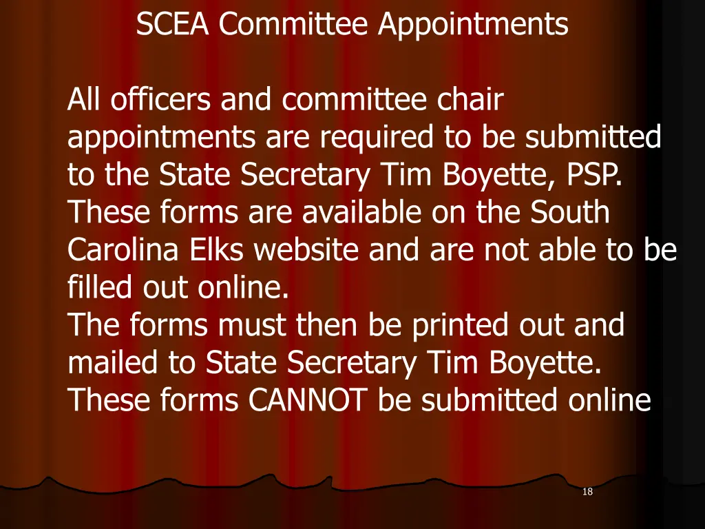 scea committee appointments