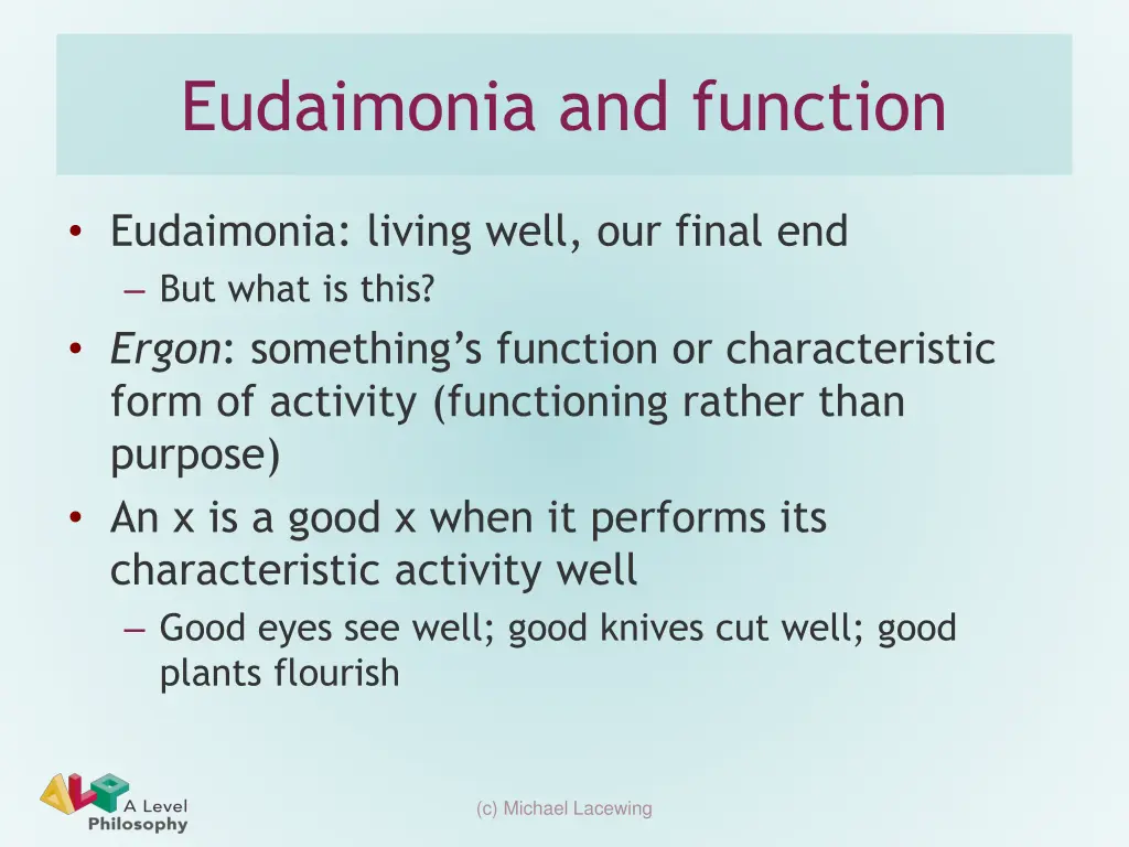 eudaimonia and function