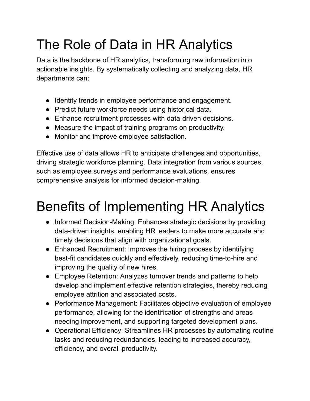 the role of data in hr analytics